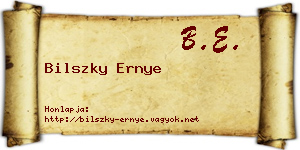 Bilszky Ernye névjegykártya